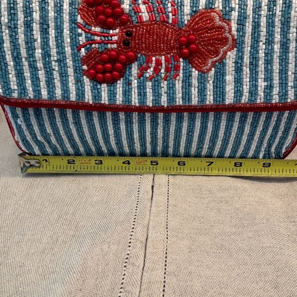 🦞Viral Beaded Red Lobster Shoulder Bag - with Lobster Charm - Made in India🦞 - Picture 10 of 12